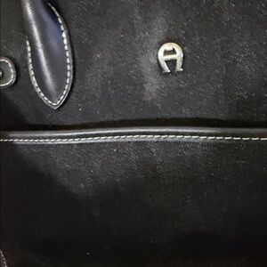 Etienne Aigner Black Leather Briefcase